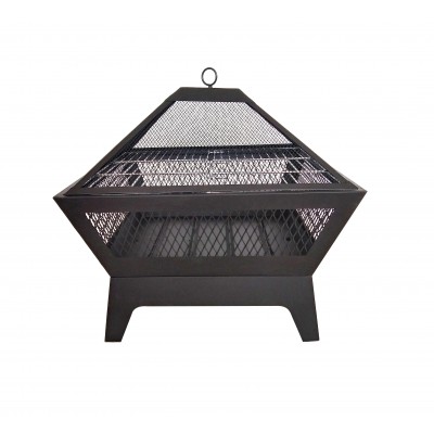 63cm Outdoor Fire Pit Garden BBQ Fireplace Heater Brazier with Rain Cover